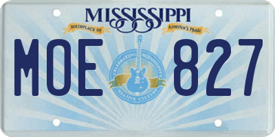 MS license plate MOE827