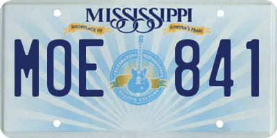 MS license plate MOE841