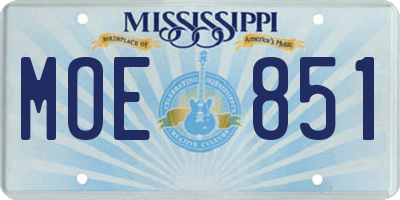 MS license plate MOE851