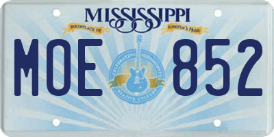 MS license plate MOE852