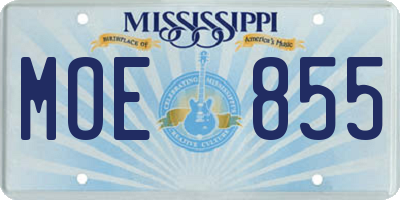 MS license plate MOE855