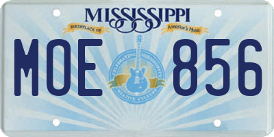 MS license plate MOE856