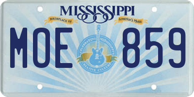MS license plate MOE859
