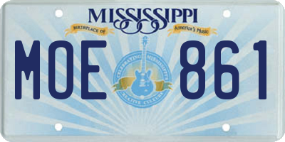 MS license plate MOE861