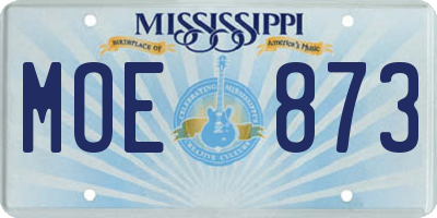MS license plate MOE873