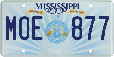 MS license plate MOE877