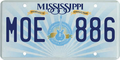 MS license plate MOE886
