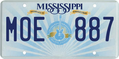 MS license plate MOE887