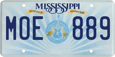 MS license plate MOE889