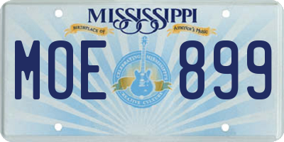 MS license plate MOE899