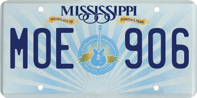 MS license plate MOE906