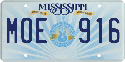 MS license plate MOE916