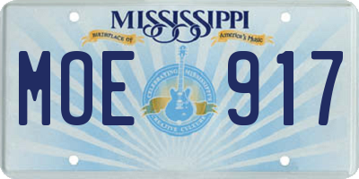 MS license plate MOE917