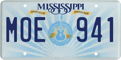 MS license plate MOE941