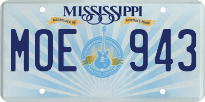 MS license plate MOE943