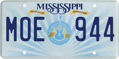 MS license plate MOE944