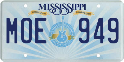 MS license plate MOE949