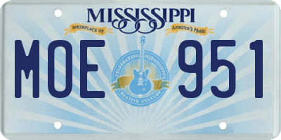 MS license plate MOE951