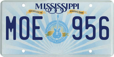 MS license plate MOE956