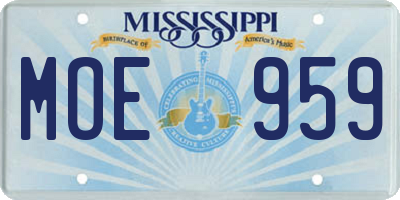 MS license plate MOE959
