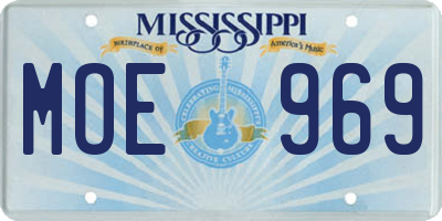 MS license plate MOE969