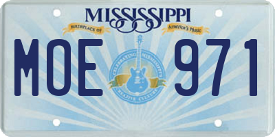 MS license plate MOE971