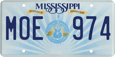 MS license plate MOE974