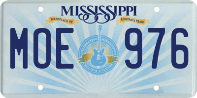 MS license plate MOE976