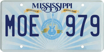 MS license plate MOE979