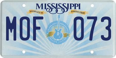MS license plate MOF073