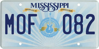 MS license plate MOF082