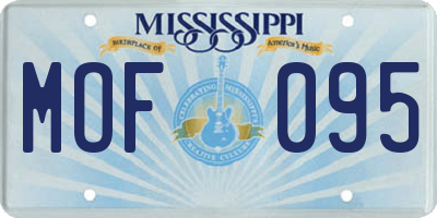 MS license plate MOF095