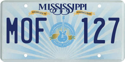 MS license plate MOF127