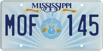 MS license plate MOF145