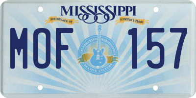 MS license plate MOF157