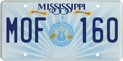 MS license plate MOF160