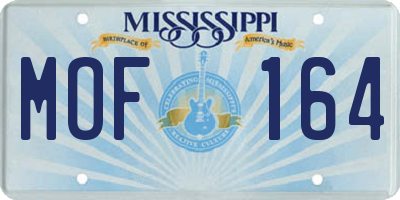 MS license plate MOF164