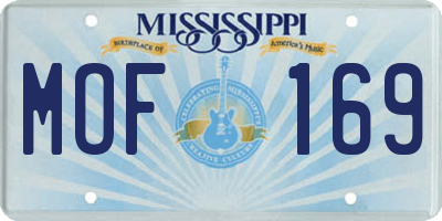 MS license plate MOF169