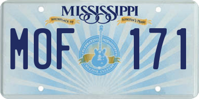 MS license plate MOF171