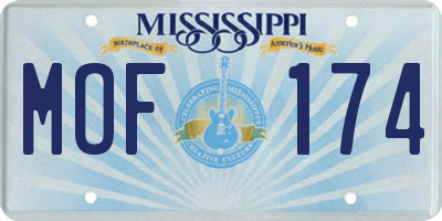 MS license plate MOF174