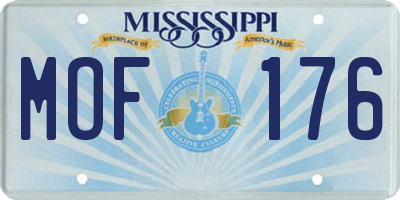 MS license plate MOF176