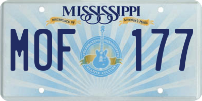 MS license plate MOF177