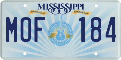 MS license plate MOF184