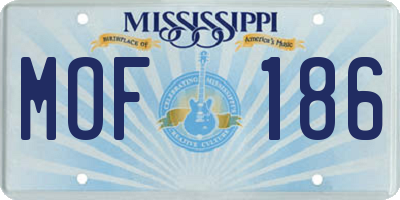 MS license plate MOF186