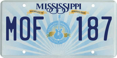 MS license plate MOF187
