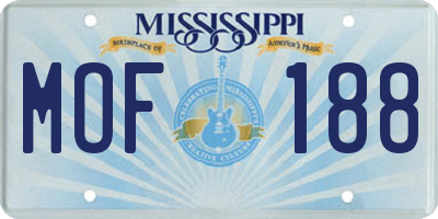 MS license plate MOF188