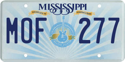 MS license plate MOF277