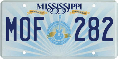 MS license plate MOF282