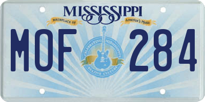 MS license plate MOF284
