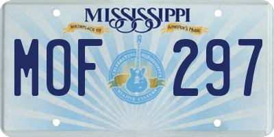 MS license plate MOF297